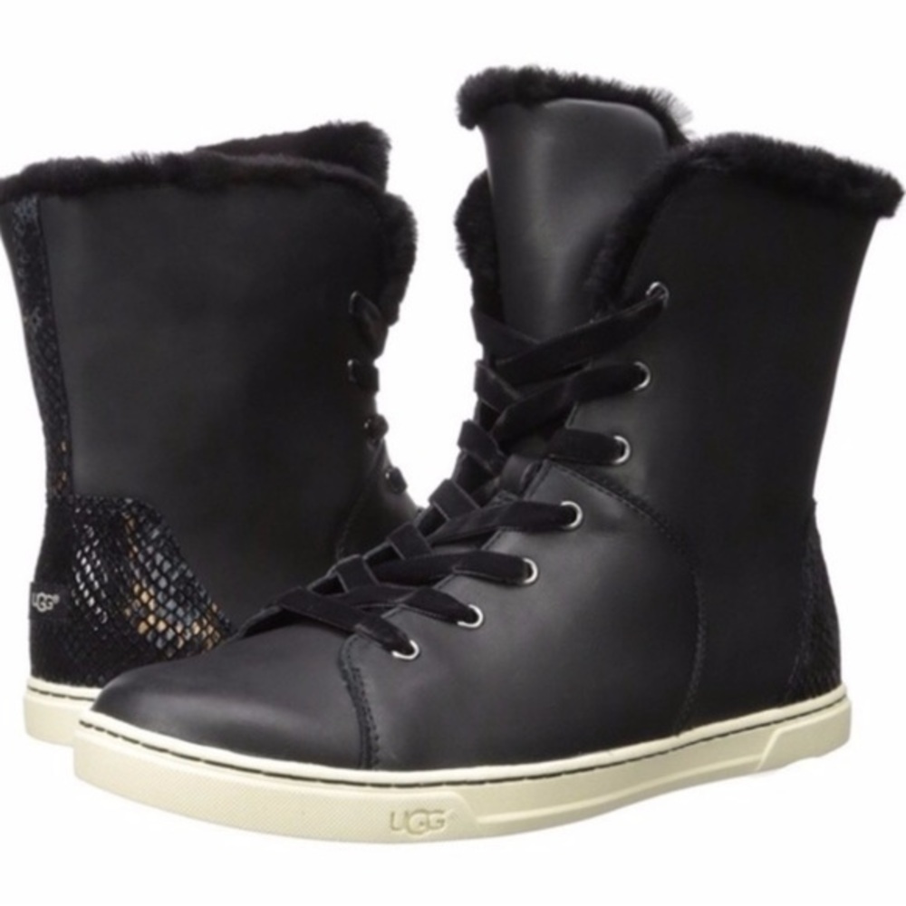 UGG Croft Exotic Velvet Leather Ankle Sneakers 8